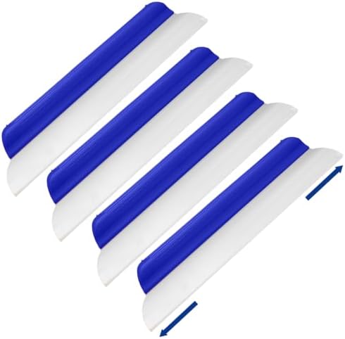 4 Pack 14 Inch Car Drying Squeegee Blue Silicone Window Blade by Lanties
