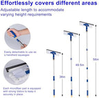 Squeegee for Window Cleaning with Extendable Pole, 53" 2-in-1 Window Cleaning Tool Kit, Shower Squeegee with Long Handle, Indoor/Outdoor High Window Cleaning-Two Pads - Image 3