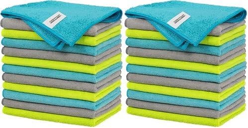 FIXSMITH Microfiber Cleaning Cloth - Pack of 24, Multi-Functional Towels, Size: 12 x 16 in, Highly Absorbent Rags, Lint-Free, Streak-Free for Car, Kitchen, Home, Office by FIXSMITH