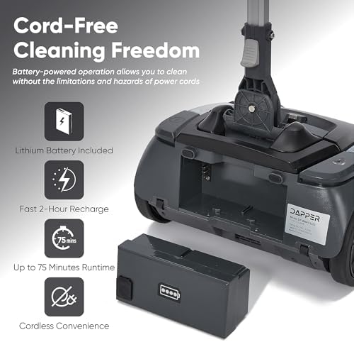 Battery Powered Walk Behind Mini Automatic Floor Scrubber Machine – Compact & Portable, 14” Cleaning Width, 75-Minute Runtime, 350 RPM – Ideal for Small Commercial Spaces, Offices, Retail & More - Image 6