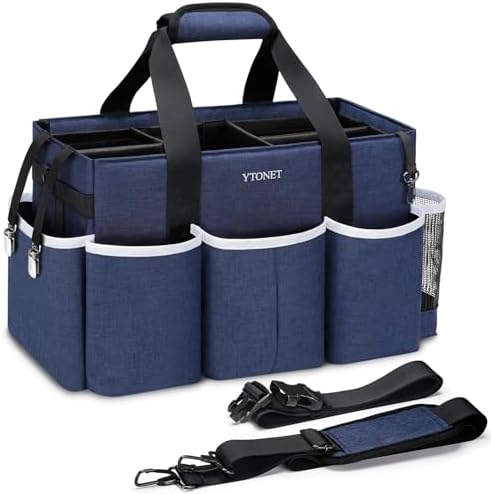 Ytonet Wearable Cleaning Caddy Bag, Large Cleaning Supplies Organizer, Blue by YTONET