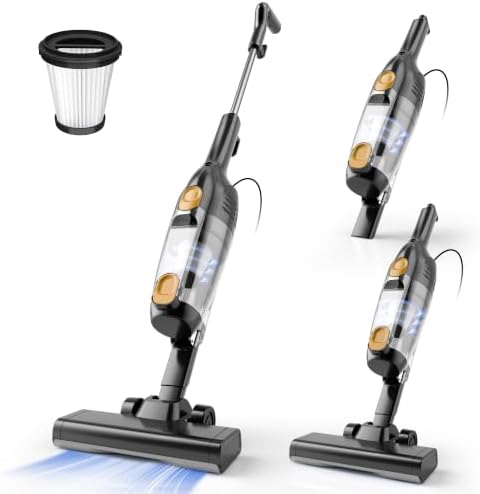 Vazone R6X Corded Stick Vacuum Cleaners for Home, 20Kpa Powerful Suction Stick Vacuum with 16Ft Cord, 2 in 1 Lightweight Handheld Vacuum Cleaner for Hardwood Floor Pet Hair (Mandarin) by Unknown