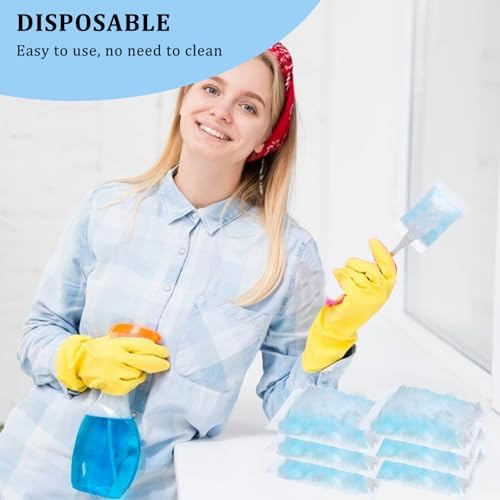 60 PCS 180° Duster Refills Compatible with Dusters 180 Handle Dusters, Heavy Duty Multi-Surface Duster Replacement with 1 Extra Handle, Unscented - Image 4