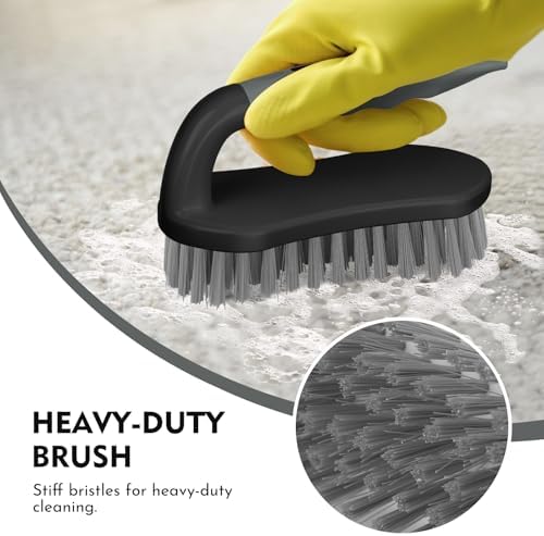 SetSail Scrub Brush, Stiff Bristle Cleaning Scrubber, 2 Pack(Black Grey) - Image 6