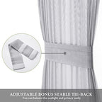 MIULEE Light Grey 25 x 72 Inches Sidelight French Door Sheer Curtains - Image 3