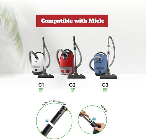 For Miele C1 C2 C3 Vacuum Attachments Accessories for High Ceilings, Venetian Blinds, Fans, Cobwebs & High Up Spaces: : 4 Pack Vacuum Extension Wands, Flexible Dust Brush, Horse Hair Dusting Brush - Image 5