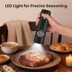 Electric Salt and Pepper Grinder Set, Rechargeable Automatic Salt and Pepper Shakers, Adjustable Coarseness Pepper Grinder with Led, Kitchen Appliances Gifts for Mom(Blackwhite) - Image 4