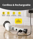Electric Spin Scrubber, Cordless Household Cleaning Brush with 6 Replaceable Heads, 3 Speeds, LED Display, Lightweight Handheld Power Scrubber for Cleaning Stove/Bowl/Sink/Corner/Tile/Grout-White - Image 5