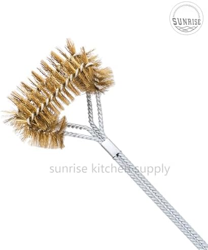 SUNRISE Fryer Brush with Long Handle (Brass with Plastic Handle, L, Double Brush, and Rubber Handle Cleaning Rod) - Image 3