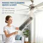 Bendable Microfiber Head,Reusable Dust Remover，Fan Cleaning Brush Washable and Reusable; Suitable for Ceiling Fan Blades, Blinds, Air Conditioner Vents, and Car Interiors (Black-2pcs+Blue-2pcs) - Image 4