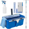 Professional Window Cleaning Kit with 6ft Long Handle, 3 Gallon Bucket by Ylebs
