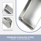 LANMU Stainless Steel Oven Rack Cleaning Tray, Large Capacity Soaking Tray for Grill Grates, Roasting Pans, Cooling Racks, Air Fryer Parts and More, Reusable & Leak-proof Oven Shelf Cleaning Tool - Image 3