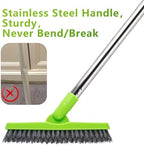 2 Pack Grout Brush with Long Handle, Swivel Cleaning Grout Line Scrubber - Durable Handle Grout Cleaner Brush for Bathroom,Tile,Baseboard,Walk in Shower,Corner & Narrow Space (Green) - Image 7