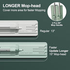 JOYMOOP Flat Mop System, Microfiber Mop and Bucket Set, Green, Household & Commercial Floor Cleaning Mop, Includes 2 Mops and 8 Large Microfiber Pads - Image 4