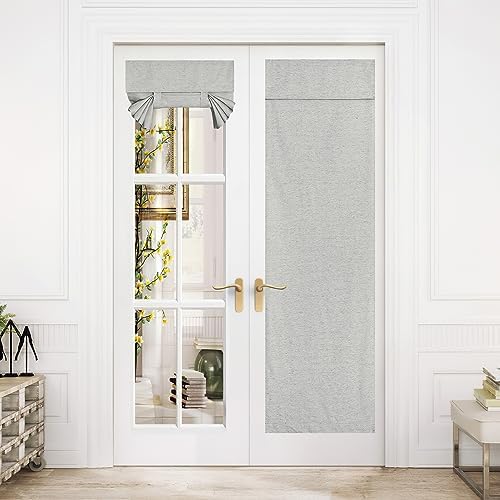 NICETOWN Thermal Insulated Linen French Door Curtain, 1 PC, Light Grey by NICETOWN