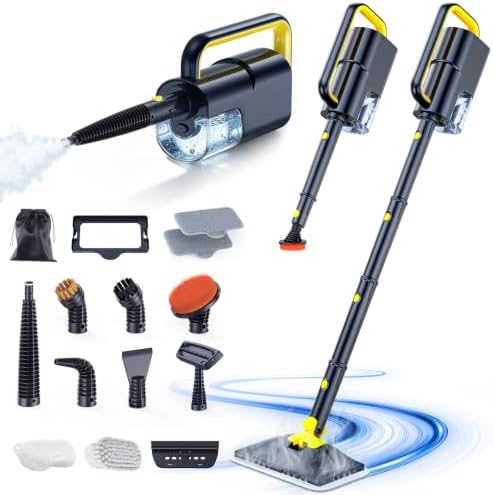 10-in-1 Steam Mop with Detachable Handheld Steam Cleaner | Quick 10s Heat, 350ml Tank and 2-Level Steamer for Cleaning Floor, Carpet, BBQ Grill, Tile, and Grout, White Replacement Part by Cherubia