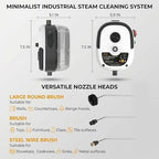 2500w Handheld High-Temperature Pressurized Steam Cleaner High Pressure Temperature Multi Purpose Heavy Duty Portable with Attachments for Car Engine Home Multi-surface 1000ml(White) - Image 3