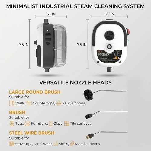 2500w Handheld High-Temperature Pressurized Steam Cleaner High Pressure Temperature Multi Purpose Heavy Duty Portable with Attachments for Car Engine Home Multi-surface 1000ml(Red) - Image 3