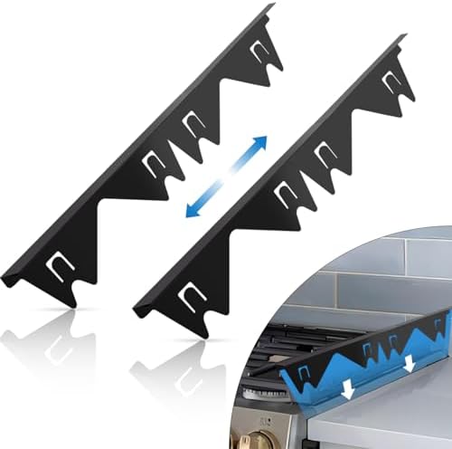Stainless Steel Stove Gap Covers (2 Pack), Stove Gap Filler, Stove Counter Gap Guards for Kitchen, Range Trim Kit, Easy Clean with Heat Resistant, Adjustable Length 13.8” to 27.6”, Width 0.79" by ACPULASE
