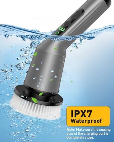Electric Spin Scrubber for Bathroom, Shower Scrubber with Long Handle - Image 6