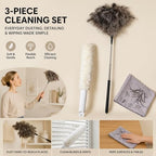 Extendable Ostrich Feather Duster Set with Blind Brush & Cleaning Cloth - Image 5