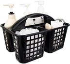 Portable Shower Caddy Basket Plastic Storage Basket with Compartments Black by JiatuA