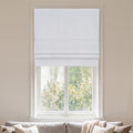 RYB HOME No Drill Blackout Roman Shade, Cordless Magnetic Faux Linen Roman Window Shades for Indoor Windows, French Doors and Bedroom, Washable, White, W26 x H64, 1 Panel by RYBHOME