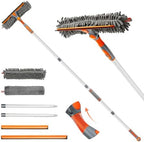Eazer 89'' Squeegee Window Cleaner 2 in 1 Rotatable Window Cleaning Tool Kit with Extension Pole, Window Washing Equipment with Bendable Head for Indoor/Outdoor Window and Car Glass by Eazer