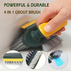 4 in 1 Grout Cleaning Brush with Scrape, V Shape Grout Cleaner Brush for Tile Floors, Tile Grout Brush with Stiff Bristles for Shower, Bathroom, Corner, Baseboard, Kitchen, Household - Green - Image 2