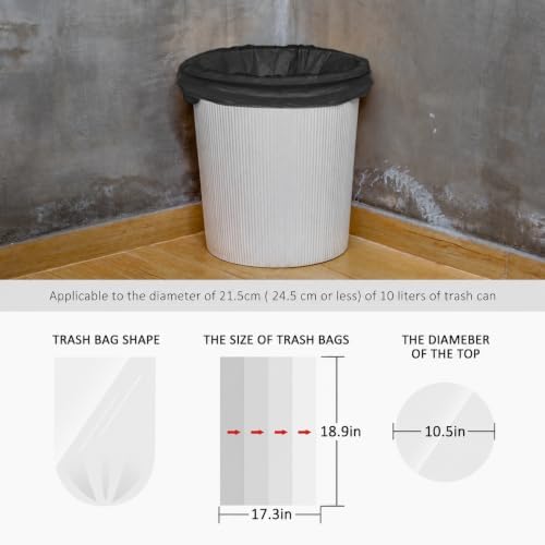 Teivio 3 Gallon 260 Counts Small Trash Bags Garbage Bags, Bathroom Trash Can Bin Liners, Small Plastic Bags for Home Office Kitchen (Black) - Image 2