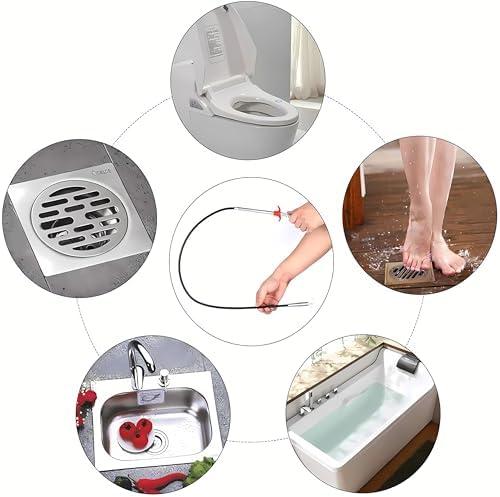Flexible Drain Clog Remover Tool, Extra Long Plumbing Snake Hair Catcher with 4-Prong Grabber Claw, Heavy-Duty Spring Reacher for Kitchen Sink, Bathroom Tub, Sewer & Dropped Items (24 inch) - Image 6