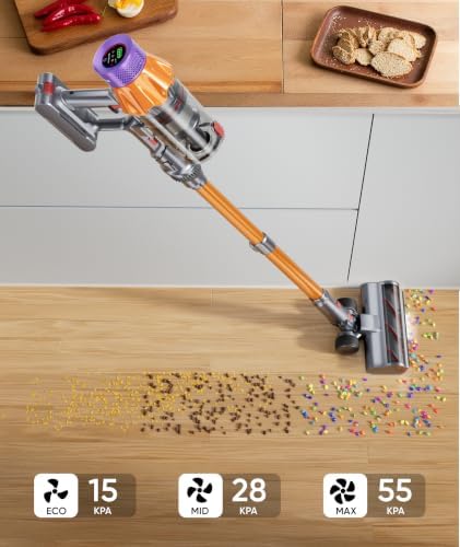 Cordless Vacuum Cleaner, 650W 55KPA 70Mins Cordless Stick Vacuum Cleaner with Self-Standing, Touch Screen, Anti-tangle Vacuum Cordless, Vacuum Cleaners for Home,Carpets,Hardwood,Pet Hair(X7A Pro) - Image 4
