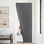 NICETOWN Thermal Insulated Door Curtain with 3 Hanging Ways, 34"x82" Windproof Cold Protection for Bedroom Doorway, Patio, Garage, Saves Heating Costs for Winter & Summer, 1 Panel, Grey - Image 2