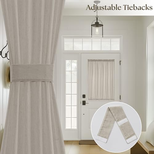 Burlywood Birch Double Door Window Curtains 2 Panels Semi Sheer - Image 4
