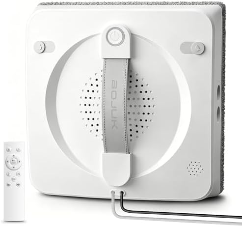 Window Cleaning Robot, 5000Pa Sauction with 4 Water Spray, 10-Stage Protection System, Intelligent Path Planning, 3 Cleaning Modes, Edge Detection for High Glass by SteamMop