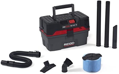 RIDGID 50318 4500RV ProPack 4.5-Gal. Portable Wet Dry Shop Vacuum with Toolbox Design, 5.0 Peak HP Motor, Expandable Pro Hose, and Blower Port, Red by RIDGID