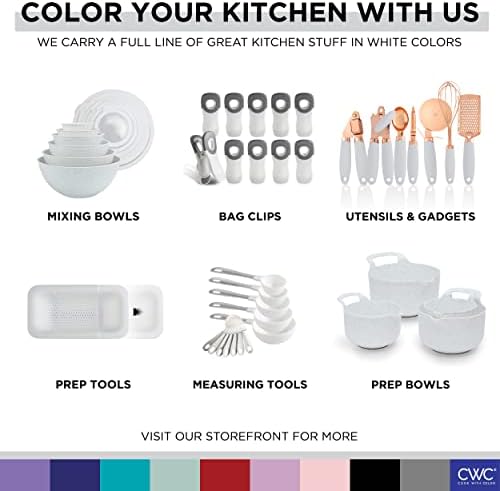COOK WITH COLOR Silicone Cooking Utensils, Kitchen Utensil Set, Easy to Clean Silicone Kitchen Utensils, Cooking Utensils for Nonstick Cookware, Kitchen Gadgets Set, Standard, White - Image 7