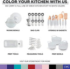 COOK WITH COLOR Silicone Cooking Utensils, Kitchen Utensil Set, Easy to Clean Silicone Kitchen Utensils, Cooking Utensils for Nonstick Cookware, Kitchen Gadgets Set, Standard, White - Image 7