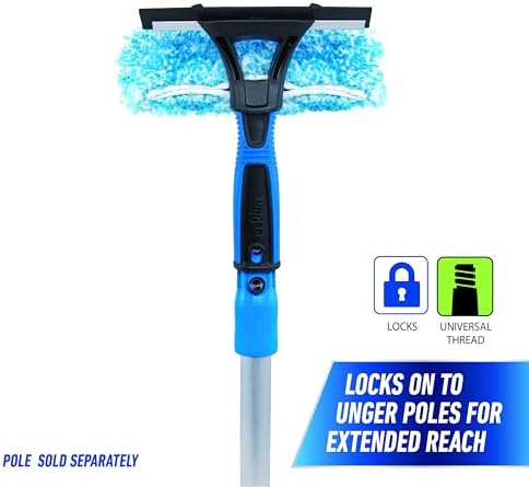 Unger Professional Connect and Clean 2-in-1 Squeegee and Scrubber, 6” Window Cleaning Tool, Commercial and Residential Use, Washer Cleaner Supplies to Remove Excess Water and Dry - Image 5