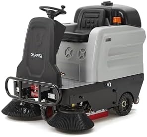 Commercial Ride-On Floor Sweeper, 49" Brush Width, 25 Gal Dustbin, 3hr Runtime 8 hr Charge, 77,500 sq. ft/hr, 6 MPH Max Speed- Ideal for Warehouses, Outdoor Spaces, & Large Facilities by DapperSupply