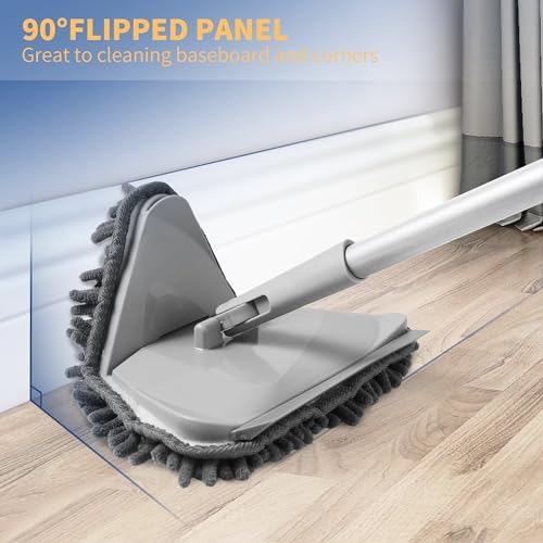BOOMJOY Wall Cleaner Mop with 82 Inches Long Handle, Baseboard Cleaner Tool Duster with Squeegee, Ceiling Cleaning Tool with 6 Replacement Pads for Painted Walls, Window, Floor - Image 2