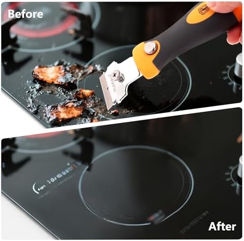 MulWark Razor Blade Scraper | 2 Handles Razor Scraper Set With Extra 12pcs Blades Heavy Duty Paint & Glass Scraper Tool With Extendable Handle for Windows, Oven Cleaning & Surface Prep - Image 3