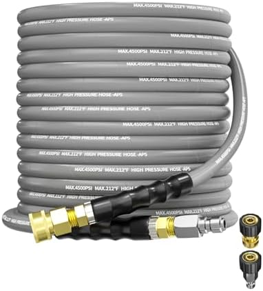 Pressure Washer Hose 50FT 3/8" ID Steel Wire Braided Swivel Quick Connector by KARHDIR