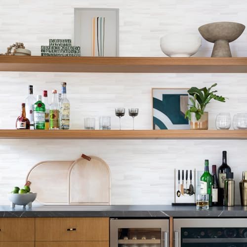 STICKGOO 10-Sheet Peel and Stick Backsplash on Subway Tile, Dolomite White - Image 3