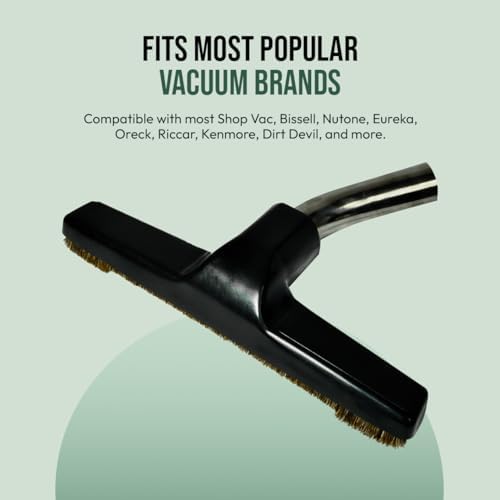 Selgo Hardwood Eureka & Universal Vacuum Cleaner Floor Brush 1 ¼ inch (1.25'') (32mm) Inner Diameter with Horse Hair Soft Bristles 10” Wide (Black - Metal) - Image 4
