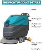 Walk-Behind Floor Scrubber Dryer with 22" Scrub Path - Image 2