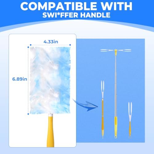 10 Pack Duster Refills Compatible with Swiffer, Disposable Microfiber Replacement Heads for Multi-Surface Cleaning on Blinds, Furniture & Fans, Blue (No Handle) - Image 4