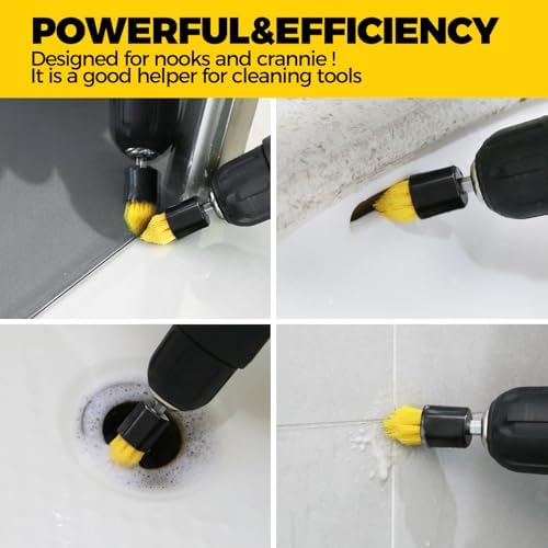 Holikme 6pcs Drill Brush Multi-Purpose & Grout Head,Crevice Cleaning Brush - Image 4