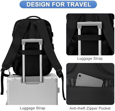 coofay Expandable Backpack For Traveling On Airplane Carry On Backpack For Women Men Airline Approved Personal Item Bag For Airlines Gym Bag For Women With Shoe Compartment - Image 6