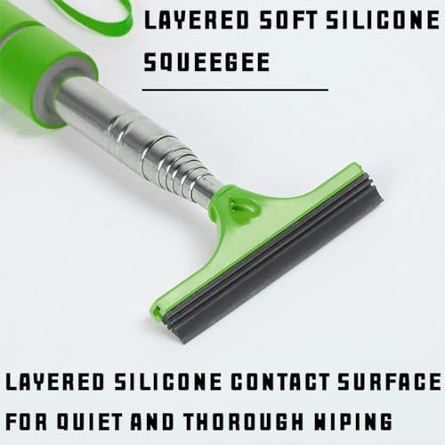 Bittwee 2PCS Car Side Mirror Squeegee, Retractable Auto Rearview Mirror Wiper, All-Purpose Window Squeegee for Cleaning Shower Glass Door, Vehicle Accessories Universal Fit（Green） - Image 3